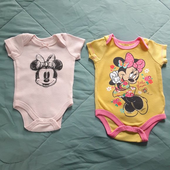 Disney Minnie Mouse Baby Girls Onesies Lot Of 8 Size 0-3 Months - Picture 6 of 16